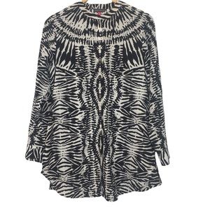 Vince Camuto Geometric Print Long Sleeve Blouse